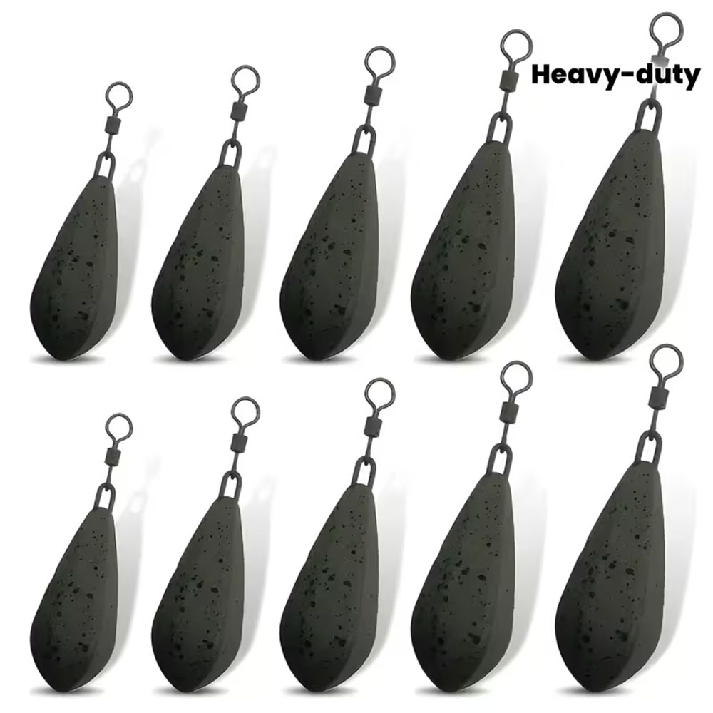 Saltwater Line - 4er-Pack Hochleistungs-Karpfenangelgewichte mit langer Vorfachschnur -