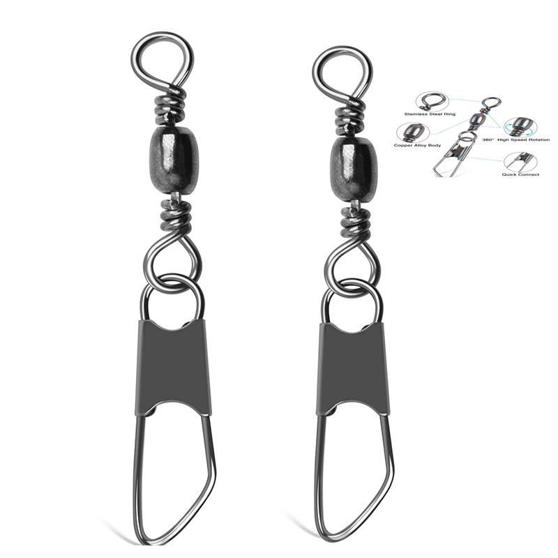 Saltwater Line - 100 Stück Angelwirbel mit Coastlock-Verschluss, 360°